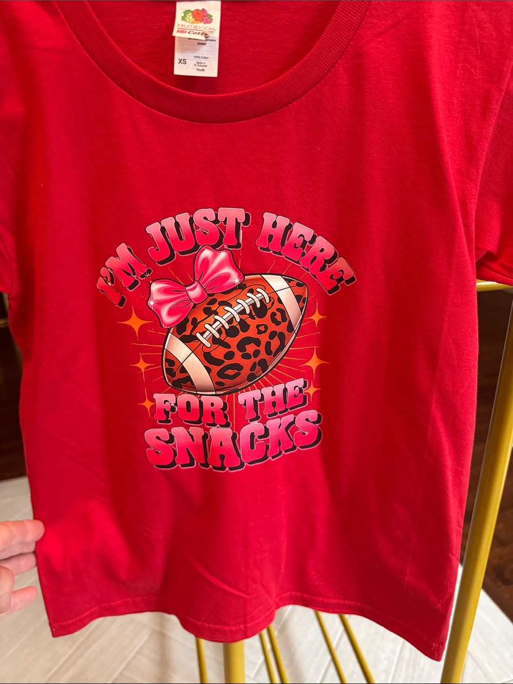 Fruit of the Loom Kids Red Graphic Tee with Pink Accent